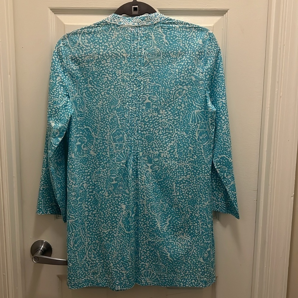 Lilly Pulitzer Sarasota beaded tunic. Shorely blue ice cake. EUC! Size small. - Picture 8 of 14